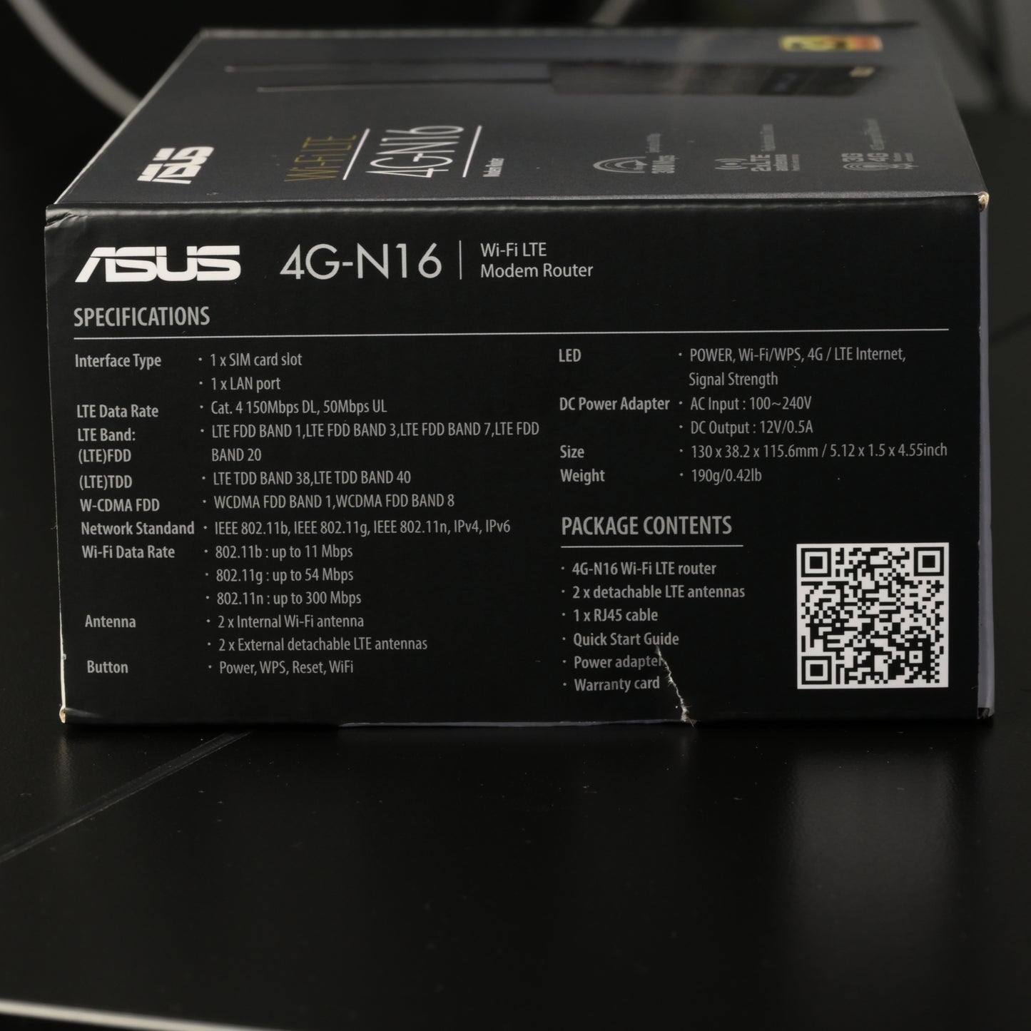 ASUS 4G-N16 Wi-Fi LTE Modem Router - used