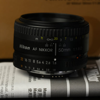Nikon AF Nikkor 50mm f/1.8D DSLR Lens (Excellent Condition)