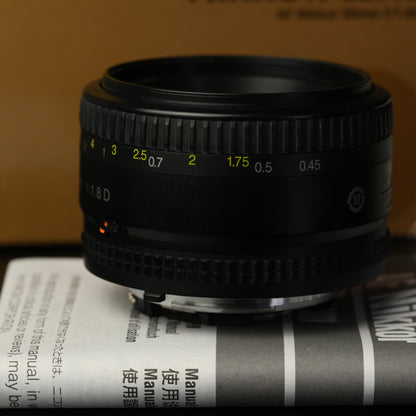 Nikon AF Nikkor 50mm f/1.8D DSLR Lens (Excellent Condition)