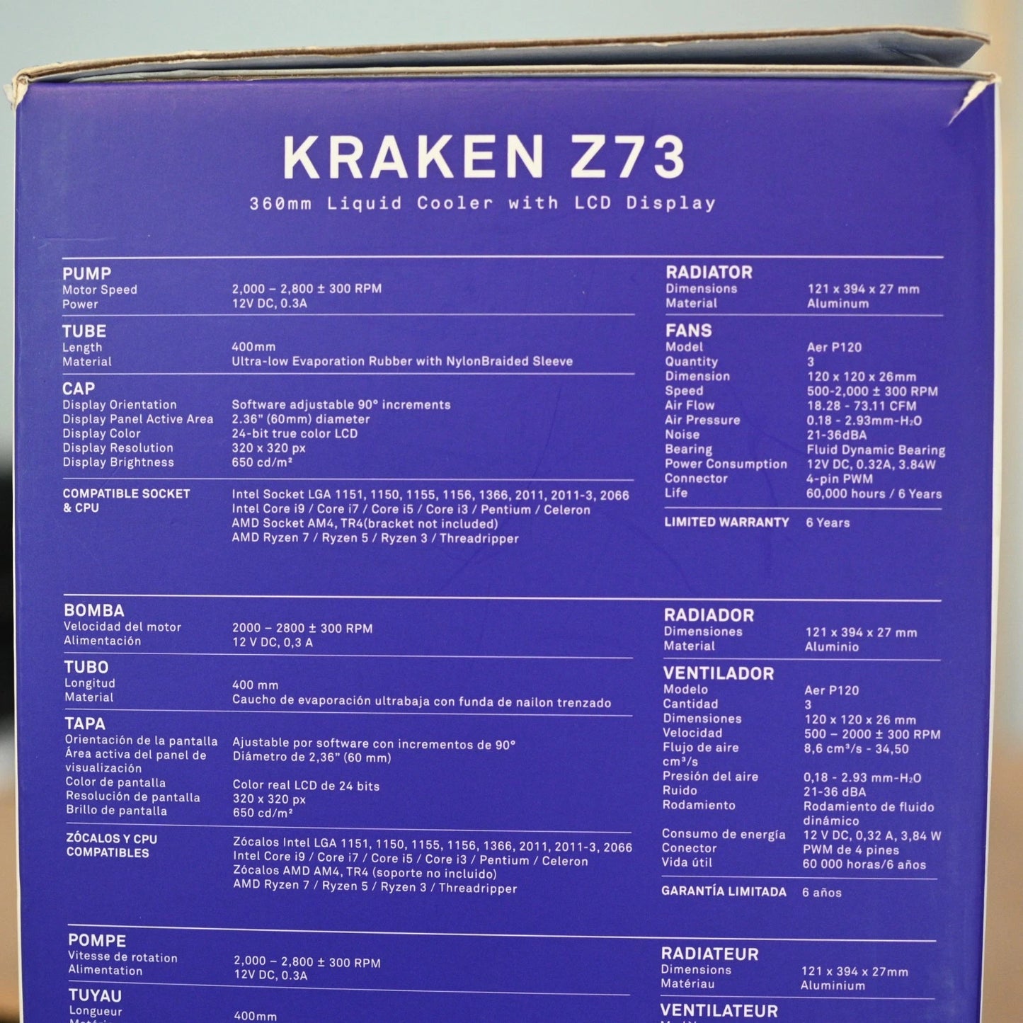 NZXT Kraken Z73 360mm AIO Liquid Cooler with LCD Display